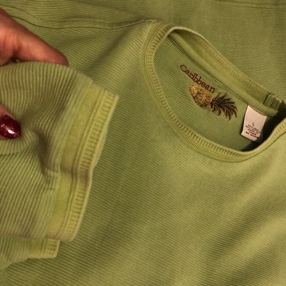 Caribbean Tropical Lime Pullover Short Sleeve Shirt - Picture 5 of 10